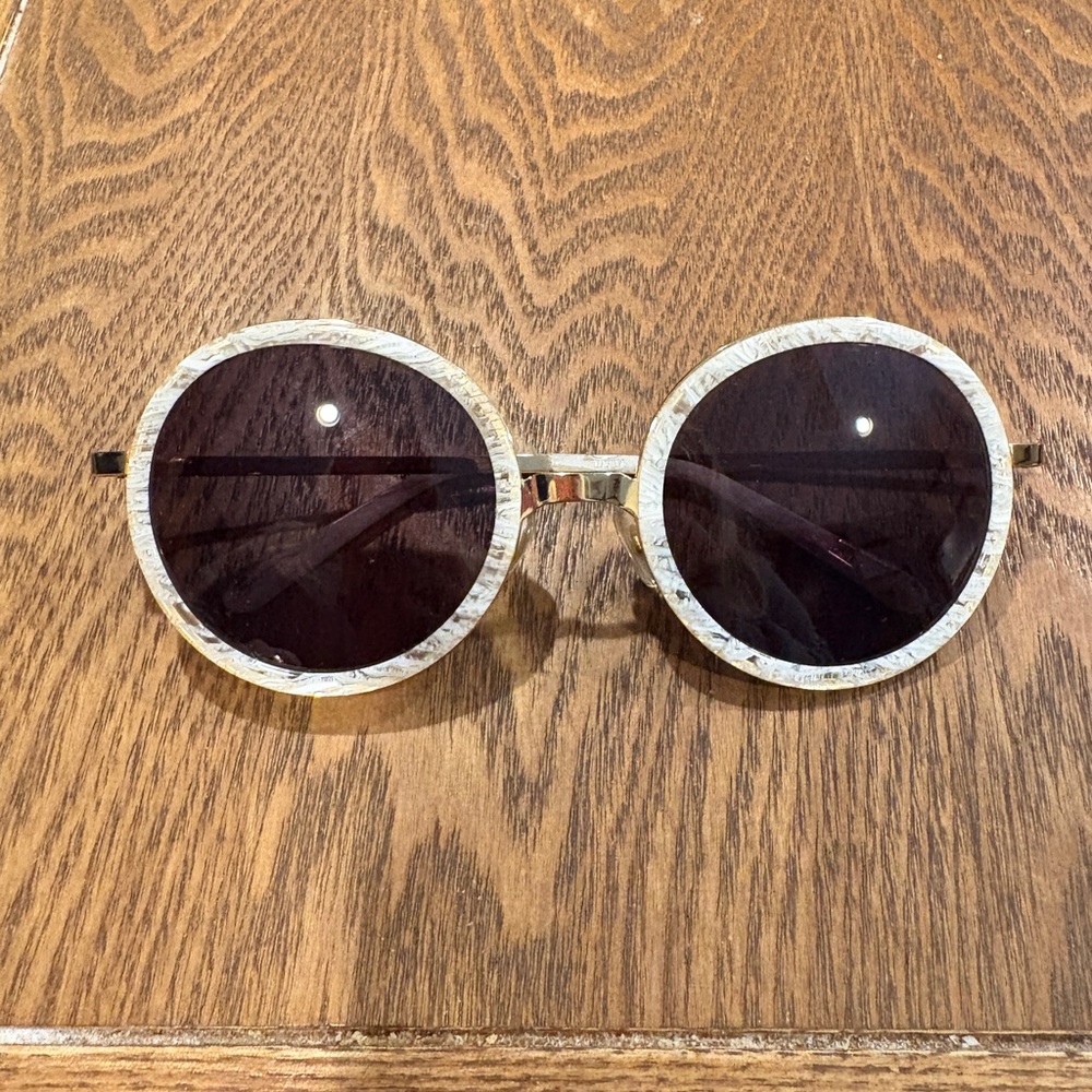 Krewe Louisa White Linen 24k sunglasses